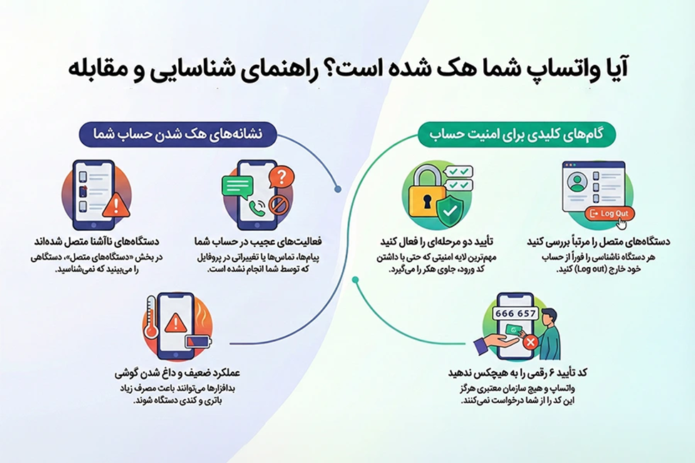 از کجا بفهمیم واتساپ هک شده