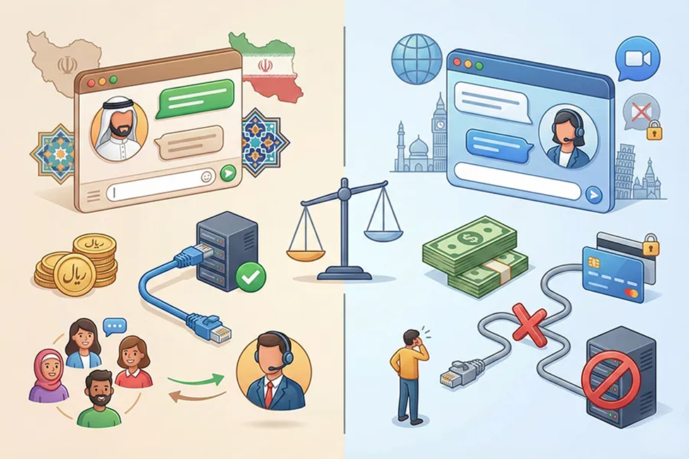 مقایسه سرویس چت آنلاین ایرانی یا خارجی؟