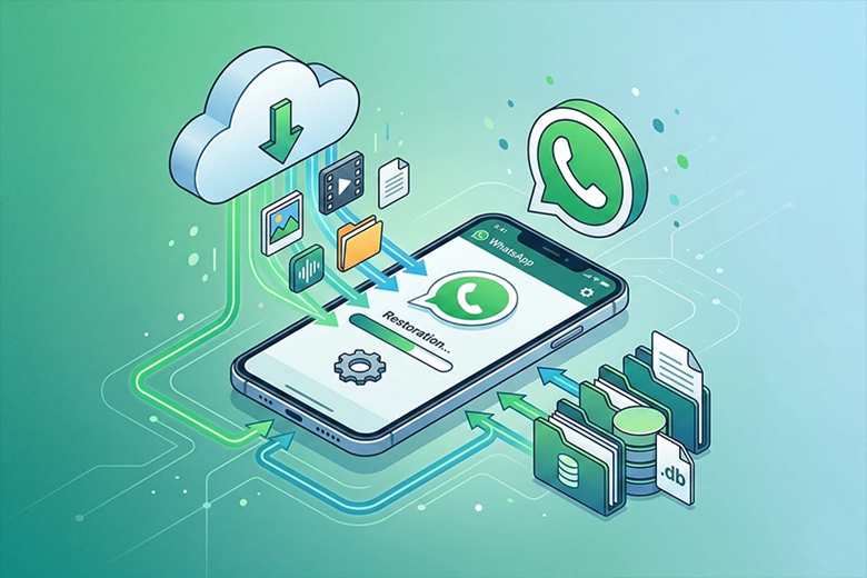 نحوه بازیابی و دانلود فایل های قدیمی واتساپ از طریق بک‌ آپ