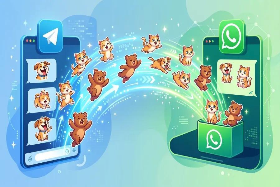 انتقال استیکر تلگرام به واتساپ در آیفون
