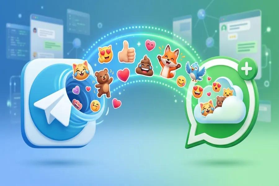 برنامه انتقال استیکر تلگرام به واتساپ